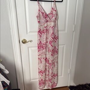 Floral Pink and White jumpsuit June and Hudson sz S